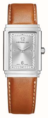 Herbelin Art Deco (27mm) Silver Dial / Brown Leather Strap 17567AP22GD