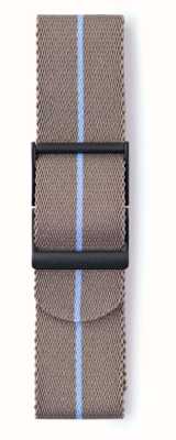 Elliot Brown Men's 22mm Desert Brown Webbing with Blue Stripe Standard Length Strap Only STR-N11