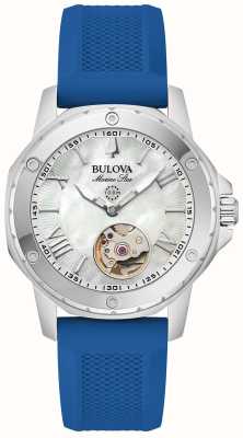 Bulova Marine Star Automatic (35mm) Mother-of-Pearl Dial / Blue Rubber Strap 96L324