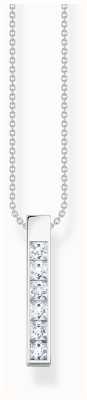 Thomas Sabo White Zirconia Bar Pendant Necklace Sterling Silver 45cm KE2113-051-14