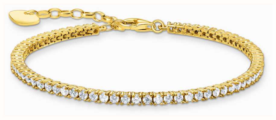 Thomas Sabo Gold-Plated Sterling Silver Tennis White Stones Bracelet A2021-414-14