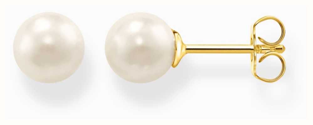 Thomas Sabo Freshwater Pearl Stud Earrings Gold-Plated Sterling Silver H1430-430-14