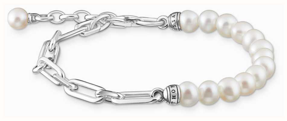 Thomas Sabo Sterling Silver Links and Pearl Beads Bracelet A2031-167-14