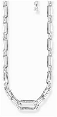 Thomas Sabo Crystal Set Links Chain Necklace Sterling Silver 45cm KE2110-643-14