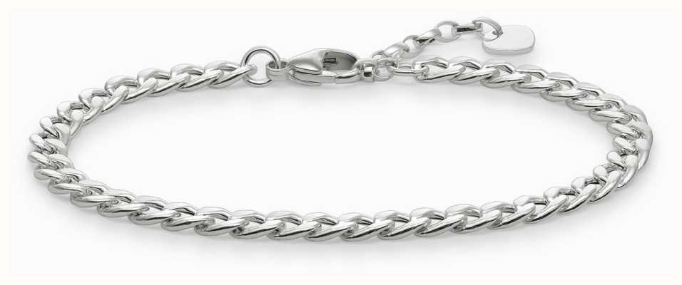 Thomas Sabo Men's Flat Curb Chain Bracelet Sterling Silver 19.5cm LBA0105-001-12
