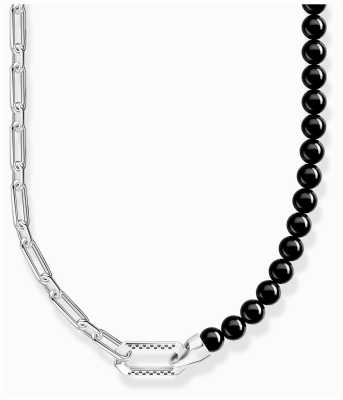 Thomas Sabo Chain and Black Onyx Bead Sterling Silver Necklace 55cm KE2179-507-11
