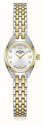 Rotary Traditional Diamond Quartz (20mm) Silver Dial / Two-Tone Stainless Steel Bracelet LB05141/21/D