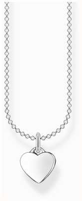 Thomas Sabo Heart Pendant Necklace Anchor Chain Sterling Silver 38cm KE2049-001-21