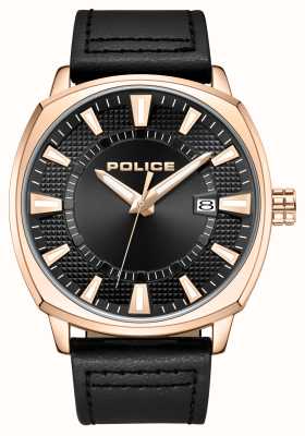 Police UNDAUNTED Quartz Date (48mm) Black Dial / Black Leather Strap PEWJB9003501