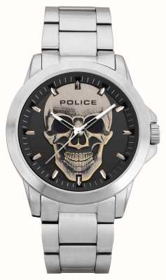 Police FLICK Quartz (47mm) Black Skull Dial / Stainless Steel Bracelet PEWJG2194803