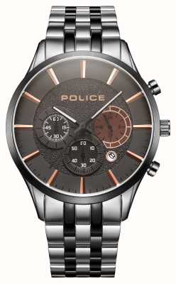 Police Men's CAGE (44mm) Brown Chronograph Dial / Stainless Steel Bracelet PEWJI2194341