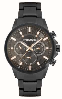Police KISMET Quartz Chronograph (47mm) Black Dial / Black Stainless Steel Bracelet PEWJK2195101