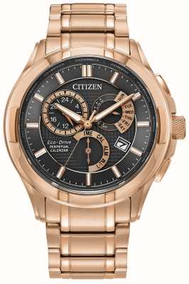 Citizen Classic 8700 Eco-Drive Perpetual Calendar (42mm) Brown Dial / Rose-Gold Stainless Steel Bracelet BL8163-50X