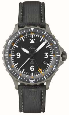 Laco Hamburg GMT DIN 8330 (43.5mm) Black Dial / Black Water-Resistant Nytech Strap 862165