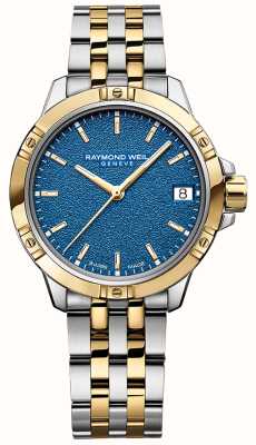 Raymond Weil Tango Classic Quartz (30mm) Blue Frosted Dial / Two-Tone Stainless Steel Bracelet 5960-STP-50061