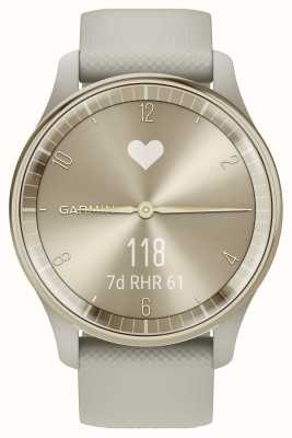 Garmin Vivomove Trend Cream Gold Stainless Steel Bezel With French Grey Case And Silicone Band 010-02665-02