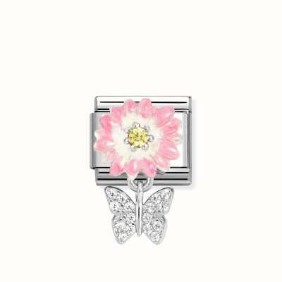 Nomination Composable Pink Daisy With Crystal Butterfly Charm 331814/08