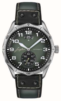 Junghans Meister Pilot Automatic (43.3mm) Green Dial / Black and Green Leather Strap 27/4495.00