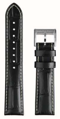 Hamilton Straps Khaki Field 'Murph' 20mm Black Leather Strap Only H690.000.143