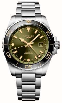 LONGINES HydroConquest GMT Automatic (43mm) Green Sunray Dial / Stainless Steel Bracelet L38904066