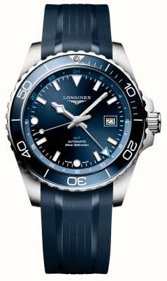 LONGINES HydroConquest GMT Automatic (43mm) Blue Sunray Dial / Blue Rubber Strap L38904969