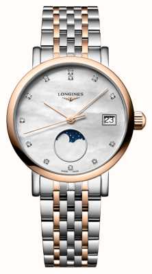 LONGINES The Longines Elegant Collection Moonphase (30mm) Mother-of-Pearl Dial / Stainless Steel Bracelet L43305877