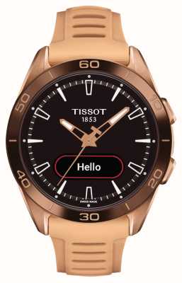 Tissot T-Touch Connect Sport (43.75mm) Black Hybrid Dial / Peach Silicone Strap T1534204705105
