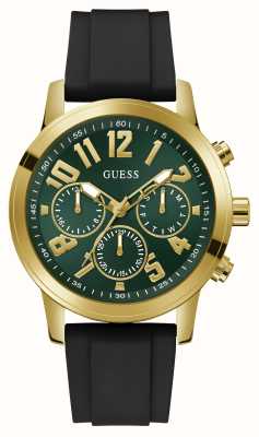 Guess Men's Parker (44mm) Green Dial / Black Silicone Strap GW0708G2