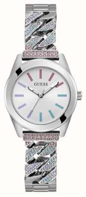 Guess Women's Serena (32mm) Silver Dial / Rainbow Crystal Stainless Steel Bracelet GW0546L4