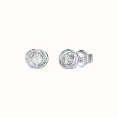 Guess PERFECT Crystal-Set Links 8mm Stainless Steel Earrings UBE04065RH