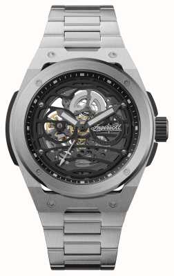 Ingersoll THE SPRINGFIELD Automatic (48mm) Black Skeleton Dial / Stainless Steel Bracelet I15203