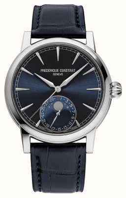 Frederique Constant Classic Moonphase Date Manufacture (40mm) Blue Sunray Dial / Blue Alligator Leather Strap FC-716N3H6