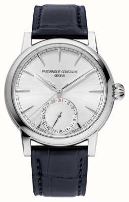 Frederique Constant Classic Date Manufacture (40mm) Silver Sunray Dial / Blue Alligator Leather Strap FC-706S3H6