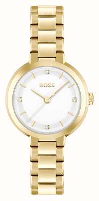 BOSS Women's Sena (34mm) White Dial / Gold-Tone Stainless Steel Bracelet 1502758