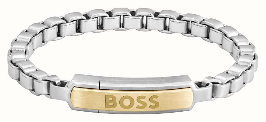 BOSS Jewellery Men's Devon Two-Tone Stainless Steel Bar Detail Bracelet 1580597M