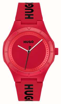 HUGO Men's #LIT (42mm) Red Dial / Red Silicone Strap 1530346
