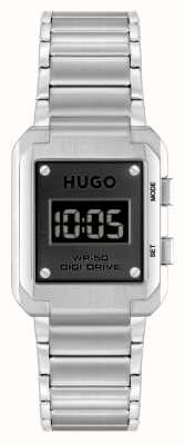 HUGO Men's #THRIVE (30mm) Black Digital Dial / Stainless Steel Bracelet 1530356