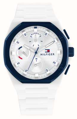 Tommy Hilfiger Men's Neo (44mm) Silver Dial / White Silicone Strap 1792150