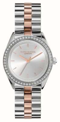 Olivia Burton Sports Luxe Bejewelled (34mm) Silver Dial / Two-Tone Stainless Steel Bracelet 24000138