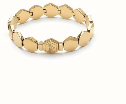 Olivia Burton Signature Honeycomb Gold Plated Stainless Steel Slim Cuff Bracelet 24100155