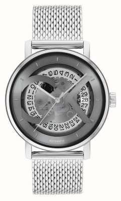 Calvin Klein Men's Iconic Automatic (40mm) Grey Skeleton Dial / Stainless Steel Mesh Bracelet 25300004