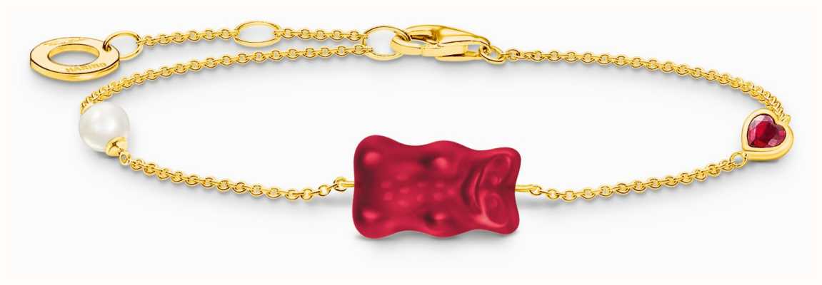 Thomas Sabo x HARIBO Red Goldbear Gummy Bear Gold-Plated Sterling Silver Bracelet A2151-430-10-L19V