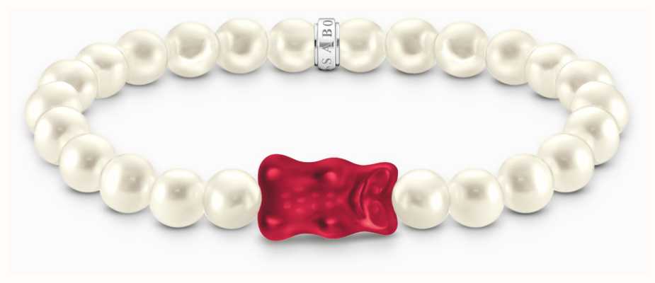 Thomas Sabo x HARIBO Red Goldbear Pearl Bracelet 17cm A2154-017-10-L17