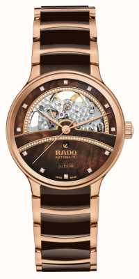 RADO Women's Centrix Open Heart Automatic (35mm) Brown Mother-of-Pearl Dial / Brown Ceramic Bracelet R30029942