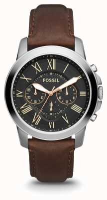 Fossil Men's | Black Chronograph Dial | Brown Leather Strap FS4813