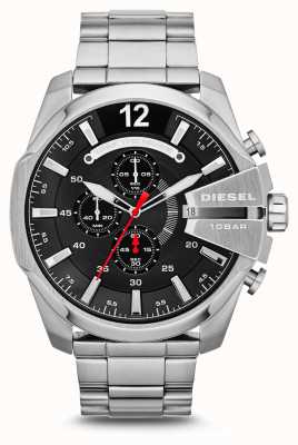 Diesel Men's Mega Chief Stainless Steel Black Dial Watch DZ4308