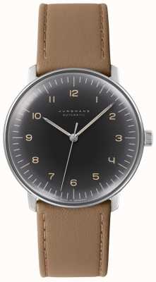 Junghans Men's Max Bill Automatic Black Dial Brown Leather Watch 027/3401.04