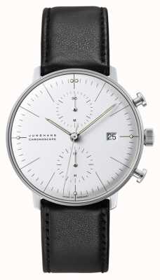 Junghans Max Bill Chronoscope | Automatic | Black Leather Strap 027/4600.04