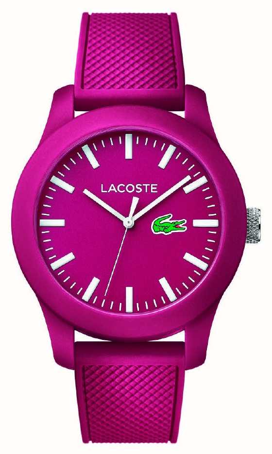 Lacoste Unisex 12.12 Pink Silicone Strap Pink Dial 2010793 - First ...