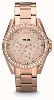 Fossil Women's | Rose Gold Dial | Crystal Set | Rose Gold Stainless Steel Bracelet ES2811